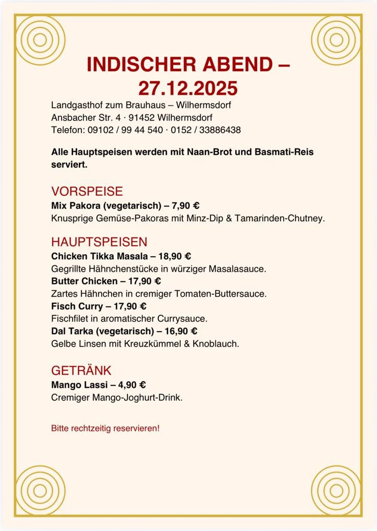 Indischer Abend im September