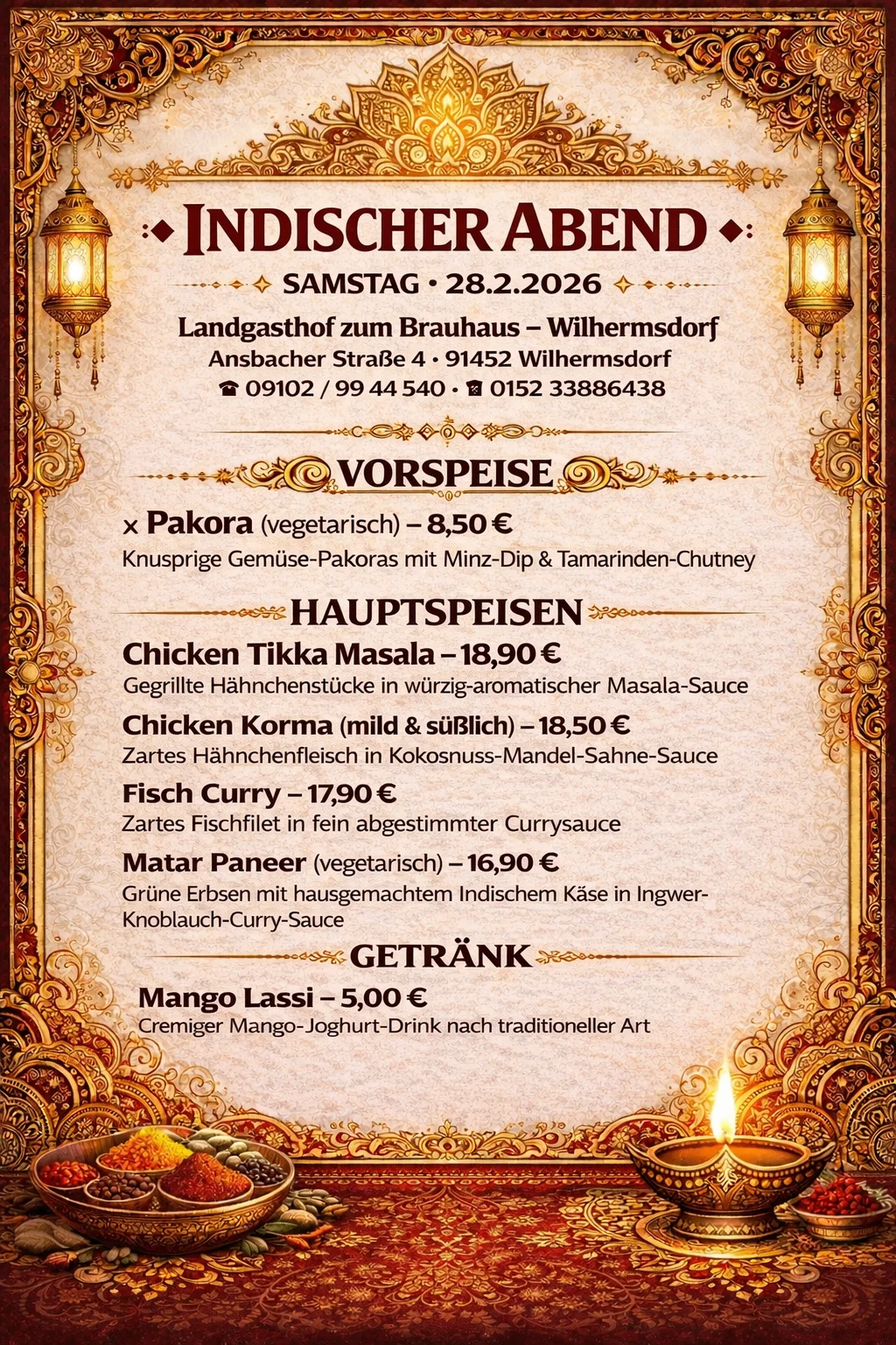 Indischer Abend im Februar