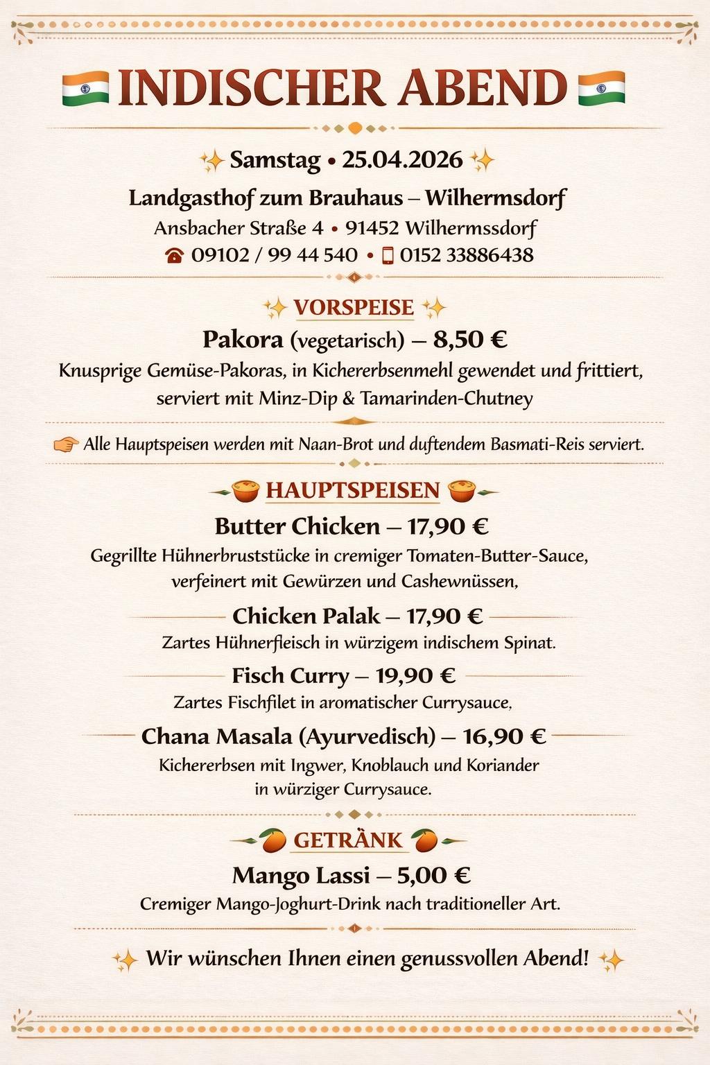 Indischer Abend im Februar