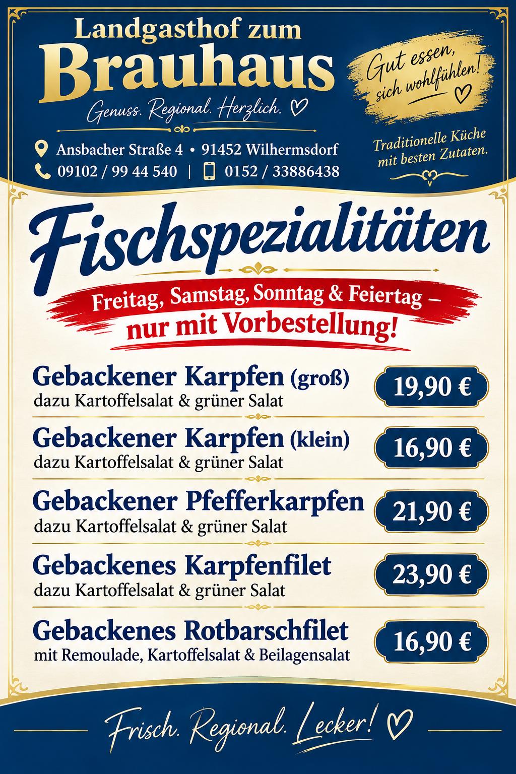 Die Saison ist eröffnet - unsere Fischspezialitäten